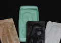 Museum Reproduction of an Egyptian Hieroglyphic. Scenic painted resin, wax cast and plaster cast from a tin silicone dump mold.