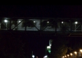 ENVISION, exterior walkway, night view. Depicts Lincoln's vision of a bicoastal railway.