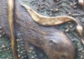 Detail of SEAL, OTTER, KELP BALL. One of six sculptures comprising Floating Life Forms.