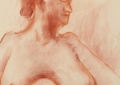 Seated Female Nude, pastel